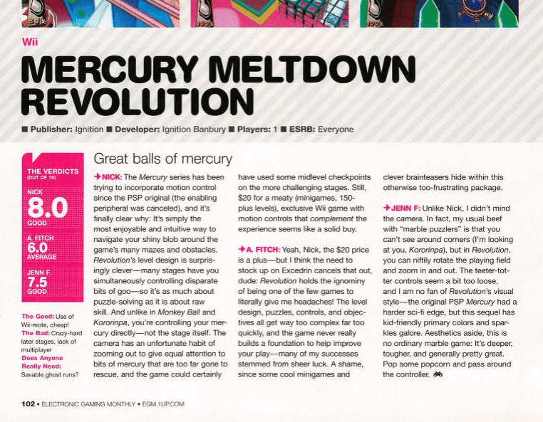 reviews of Mercury Meltdown Revolution