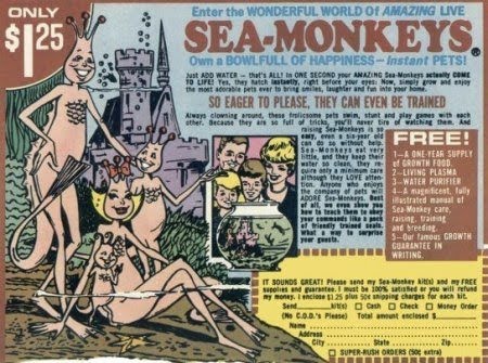 a scan of an original comic-book-style advertisement for Amazing Live Sea-Monkeys